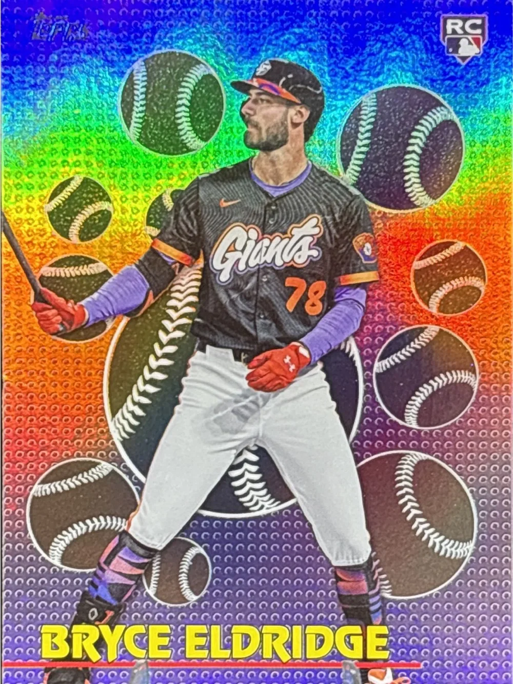 Topps Bryce Eldridge Holographic Rainbow RC Baseball Card - Titans of the Game
